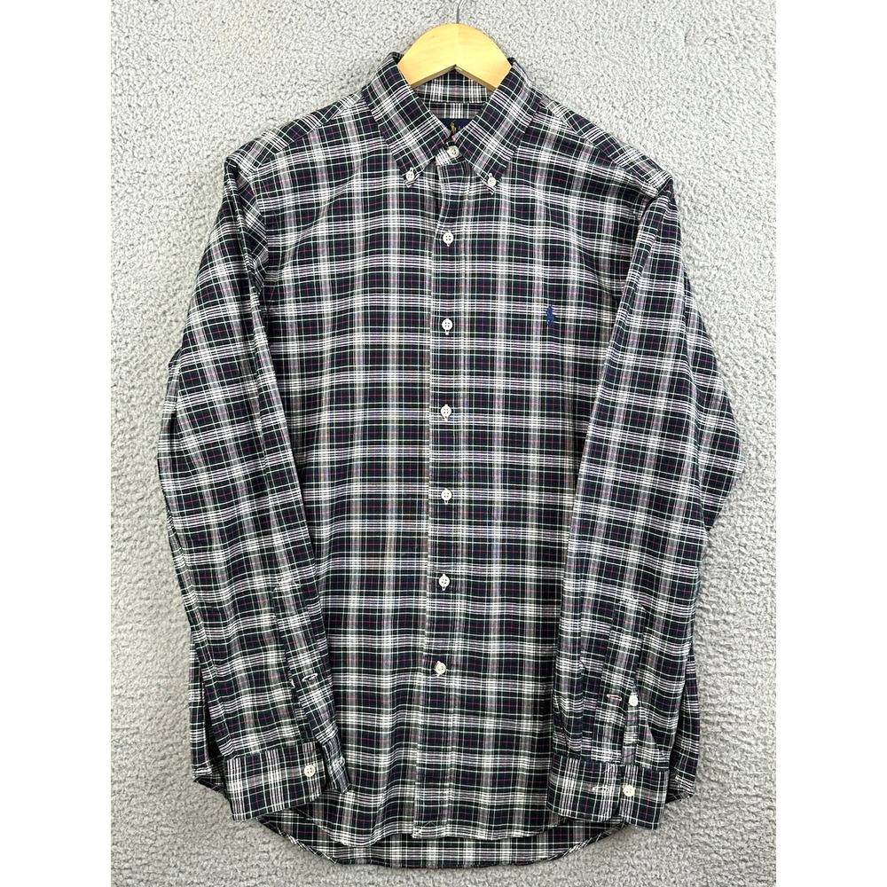PoloRalph Lauren Shirt Men Medium Muticolor L/S Button Down Cotton Shirt